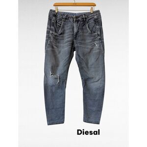 Diesel Fayza-Ne Denim Sweat Pants Distressed Stretch Jeans  Sz W29